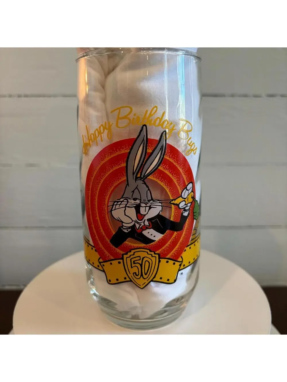 Bugs Bunny Happy Birthday Glass